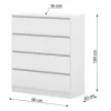Komoda MAJA S4 90 cm biały mat 4 szuflady