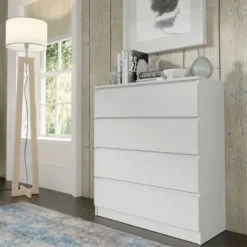 Komoda MAJA S4 90 cm biały mat 4 szuflady