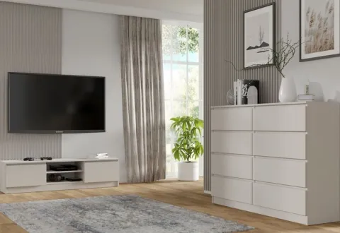 Komoda MAJA S8 140 cm kaszmir 8 szuflad