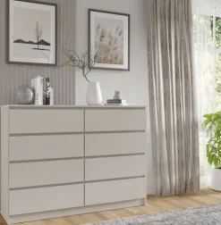 Komoda MAJA S8 140 cm kaszmir 8 szuflad