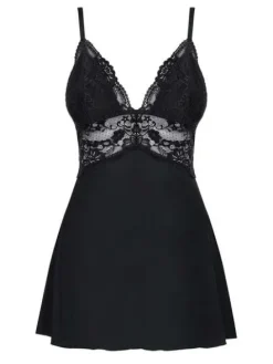 Komplet 810-BAB-1 babydoll i stringi - czarny - Obsessive L/XL