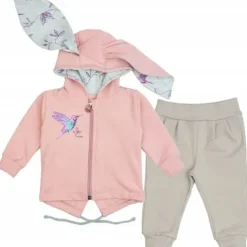 KOMPLET NIEMOWLĘCY dziewczęcy BLUZA SPODNIE 80