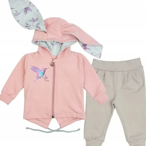 KOMPLET NIEMOWLĘCY dziewczęcy BLUZA SPODNIE 80