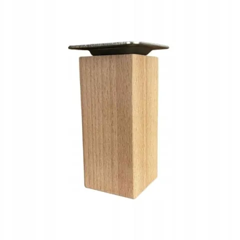 Komplet 4 x nogi meblowe drewniane bukowe surowe KWADRATOWA 20 cm MOCOWANIA