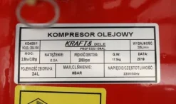 KOMPRESOR OLEJOWY SPRĘŻARKA 24L 9 BAR GRATIS ZESTAW 8w1 + 2x OLEJ 1L