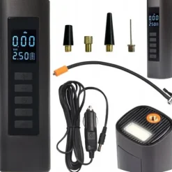 KOMPRESOR SAMOCHODOWY SPRĘŻARKA POMPKA ELEKTRYCZNA ROWEROWA PRZENOŚNA 12V