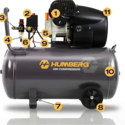 Kompresor sprężarka powietrzna olejowa 100l 8 bar Humberg HM-257