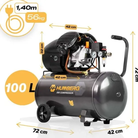 Kompresor sprężarka powietrzna olejowa 100l 8 bar Humberg HM-257
