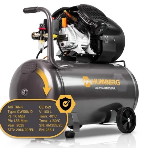 Kompresor sprężarka powietrzna olejowa 100l 8 bar Humberg HM-257