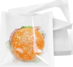 Koogel Zestaw 100 Torebek Piekarniczych Białe Papier Kraft 18 x 19 cm
