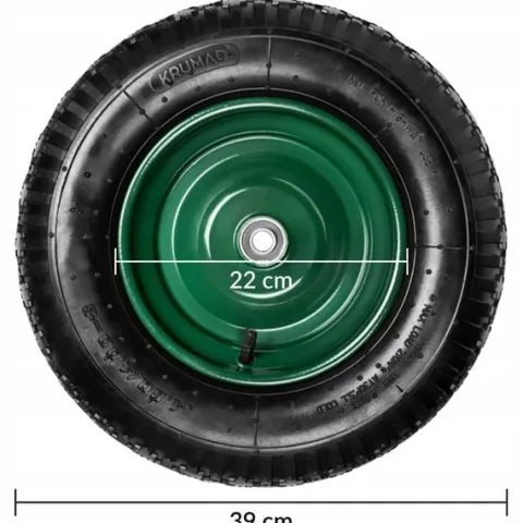 KOŁO KÓŁKO DO TACZKI TACZEK MOCNE Z DĘTKĄ POMPOWANE 4.80/4.00-8 + OŚKA