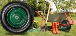 KOŁO KÓŁKO DO TACZKI TACZEK MOCNE Z DĘTKĄ POMPOWANE 4.80/4.00-8 + OŚKA