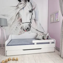 Łóżko podwójne dziecięce BELLA2 180x80 białe