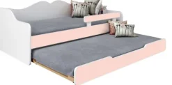 Łóżko podwójne dziecięce BELLA2 180x80 biało-różowe