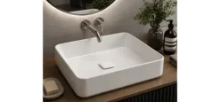 Korek umywalkowy automatyczny klik-klak ceramiczny biały uniwersalny quadro