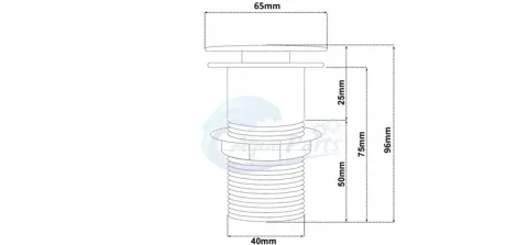 Korek umywalkowy klik-klak CERAMICZNY bez przelewu