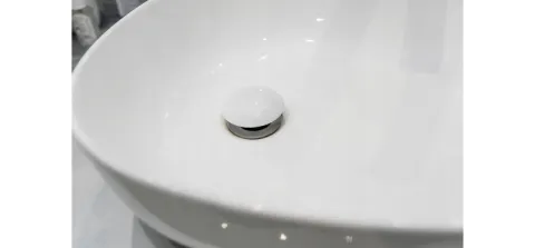 Korek umywalkowy klik-klak CERAMICZNY z przelewem