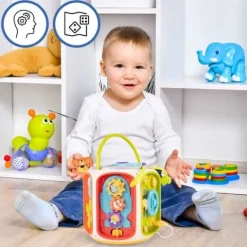 Kostka Interaktywna Sensoryczna Łowienie Rybek Zbijanie Robaków Dźwięk