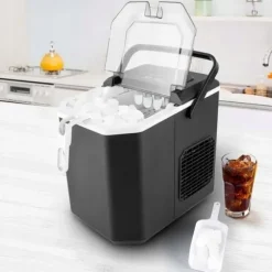 Kostkarka do lodu 12kg/24h Kitchencook CUBEO BLACK 2 wielkości kostek
