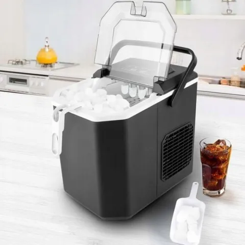 Kostkarka do lodu 12kg/24h Kitchencook CUBEO BLACK 2 wielkości kostek
