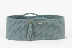 Kosz Mojżesza BOHO bawełniany Handmade z materacykiem - laurel