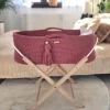 Kosz Mojżesza BOHO bawełniany Handmade z materacykiem - blossom