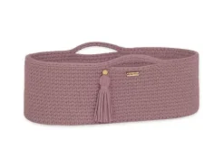 Kosz Mojżesza BOHO bawełniany Handmade z materacykiem - mauve