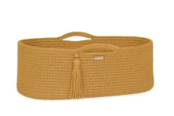 Kosz Mojżesza BOHO bawełniany Handmade z materacykiem - musztardowy