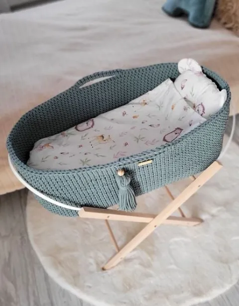 Kosz Mojżesza BOHO Handmade ze stojakiem - laurel