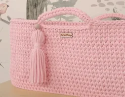 Kosz Mojżesza BOHO Handmade ze stojakiem - różowy