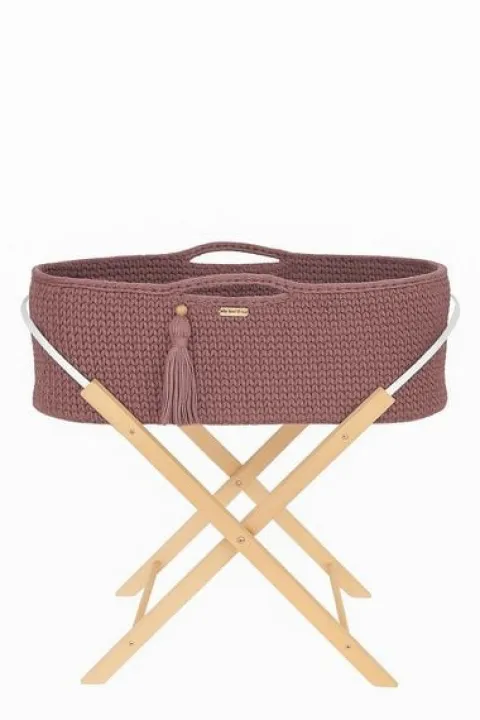 Kosz Mojżesza BOHO Handmade ze stojakiem - mauve