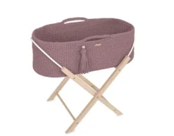 Kosz Mojżesza BOHO Handmade ze stojakiem - mauve