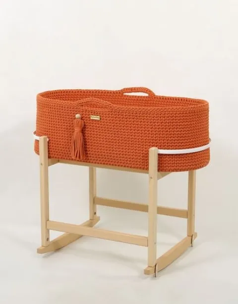 Kosz Mojżesza BOHO Handmade z kołyską - terracotta