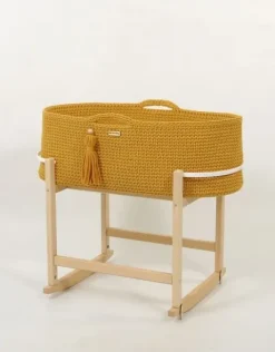 Kosz Mojżesza BOHO Handmade z kołyską - musztardowy