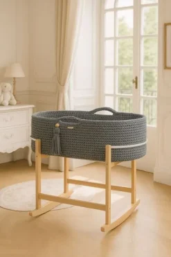 Kosz Mojżesza BOHO Handmade z kołyską - sand