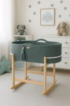 Kosz Mojżesza BOHO Handmade z kołyską - laurel