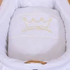 Kosz Mojżesza wiklinowy z baldachimem- Little Prince Princess biały