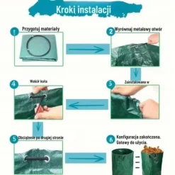 Kosz Ogrodowy TSG-152 Składany Worek Torba Na Liście Trawę Kompost 120L