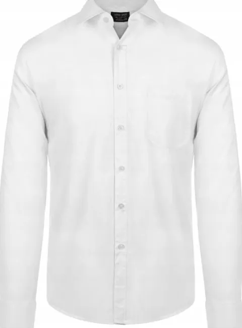 KOSZULA BIAŁA ELEGANCKA KLASYCZNA - BAWEŁNA 41/42