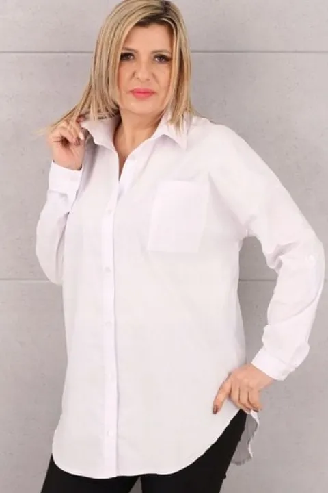 KOSZULA DAMSKA ELEGANCKA BAWEŁNIANA KLASYCZNA OVERSIZE ROZPINANA