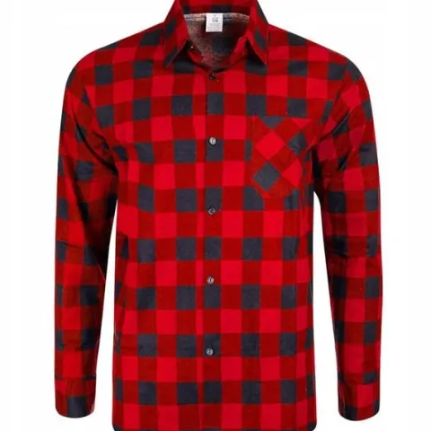 KOSZULA FLANELOWA CASUAL W KRATE MĘSKA 100% BAWEŁNA r. L