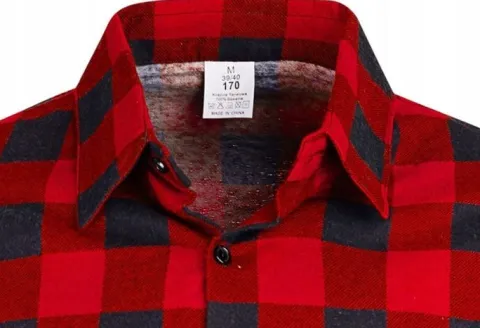 KOSZULA FLANELOWA CASUAL W KRATE MĘSKA 100% BAWEŁNA r. L