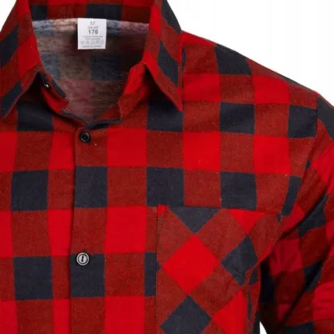 KOSZULA FLANELOWA CASUAL W KRATE MĘSKA 100% BAWEŁNA r. L