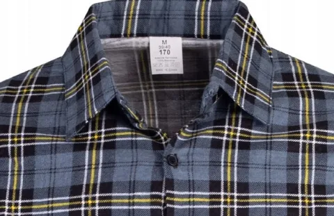 KOSZULA FLANELOWA CASUAL W KRATE MĘSKA 100% BAWEŁNA r. XXL