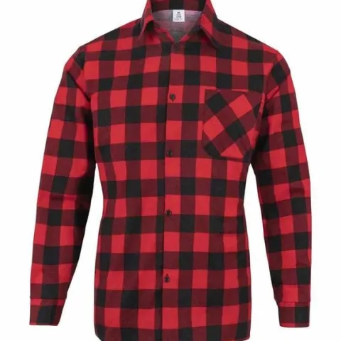 KOSZULA FLANELOWA W KRATĘ MĘSKA CASUAL CZERWONA JHK BAWEŁNA 100% XXL POLSK