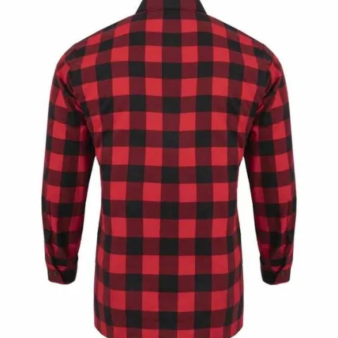 KOSZULA FLANELOWA W KRATĘ MĘSKA CASUAL CZERWONA JHK BAWEŁNA 100% XXL POLSK
