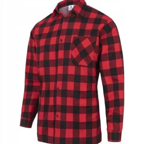 KOSZULA FLANELOWA W KRATĘ MĘSKA CASUAL CZERWONA JHK BAWEŁNA 100% XXL POLSK