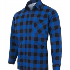 KOSZULA FLANELOWA W KRATĘ MĘSKA CASUAL NIEBIESKA JHK BAWEŁNA 100% POLSKA S