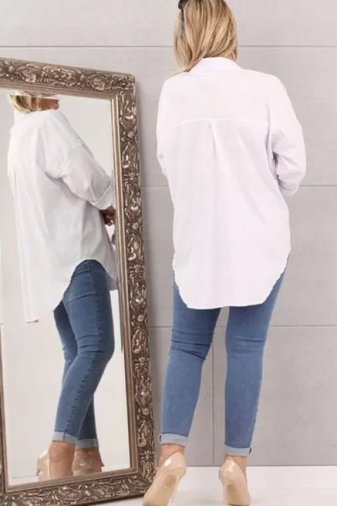 KOSZULA JEANSOWA DAMSKA DUŻE ROZMIARY ELEGANCKA DŁUGA OVERSIZE STYLOWA