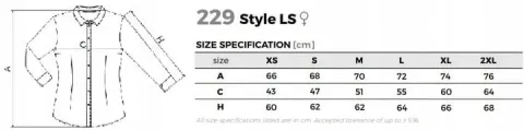 Koszula kelnerska Damska STYLE LS229 Biała S